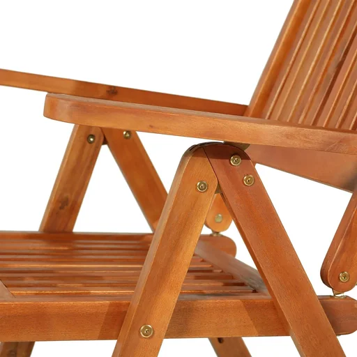 "folding chair garden chair garden furniture 5-way adjustable acacia wood oiled 64 x 55 x 110 cm image"