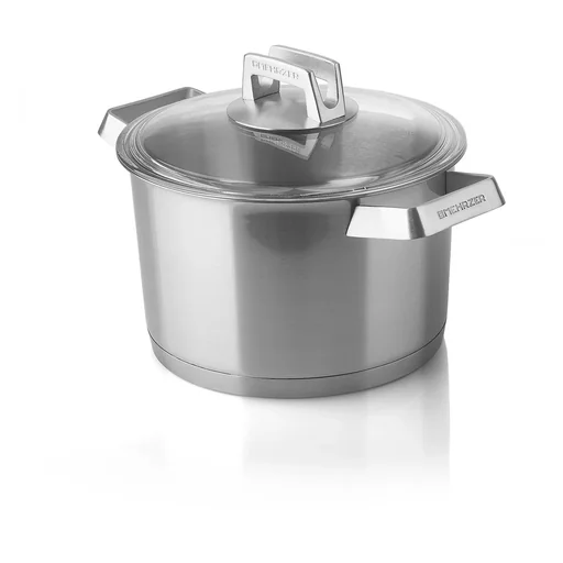 "Mehrzer Premium - Tall cooking pot with lid - 20 cm - stainless steel image"