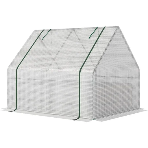 "Plastic greenhouse cold frame with roll-up door greenhouse hothouse tomato house 127 x 95 x 92 cm white image"