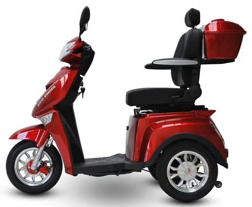 "Electric vehicle red - removable Li-Io battery 20 Ah - 25 km/h - 1000 Watt senior mobility scooter image"