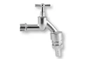 Outlet tap 1/2" matt chrome-plated with T-handle and hose connection