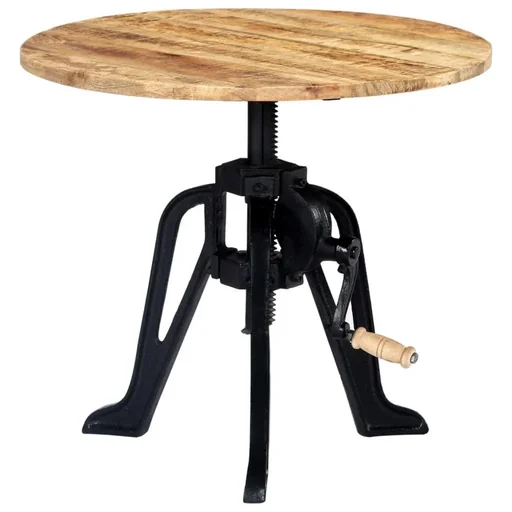"Side table 60x(46-63) cm solid mango wood and cast iron image"