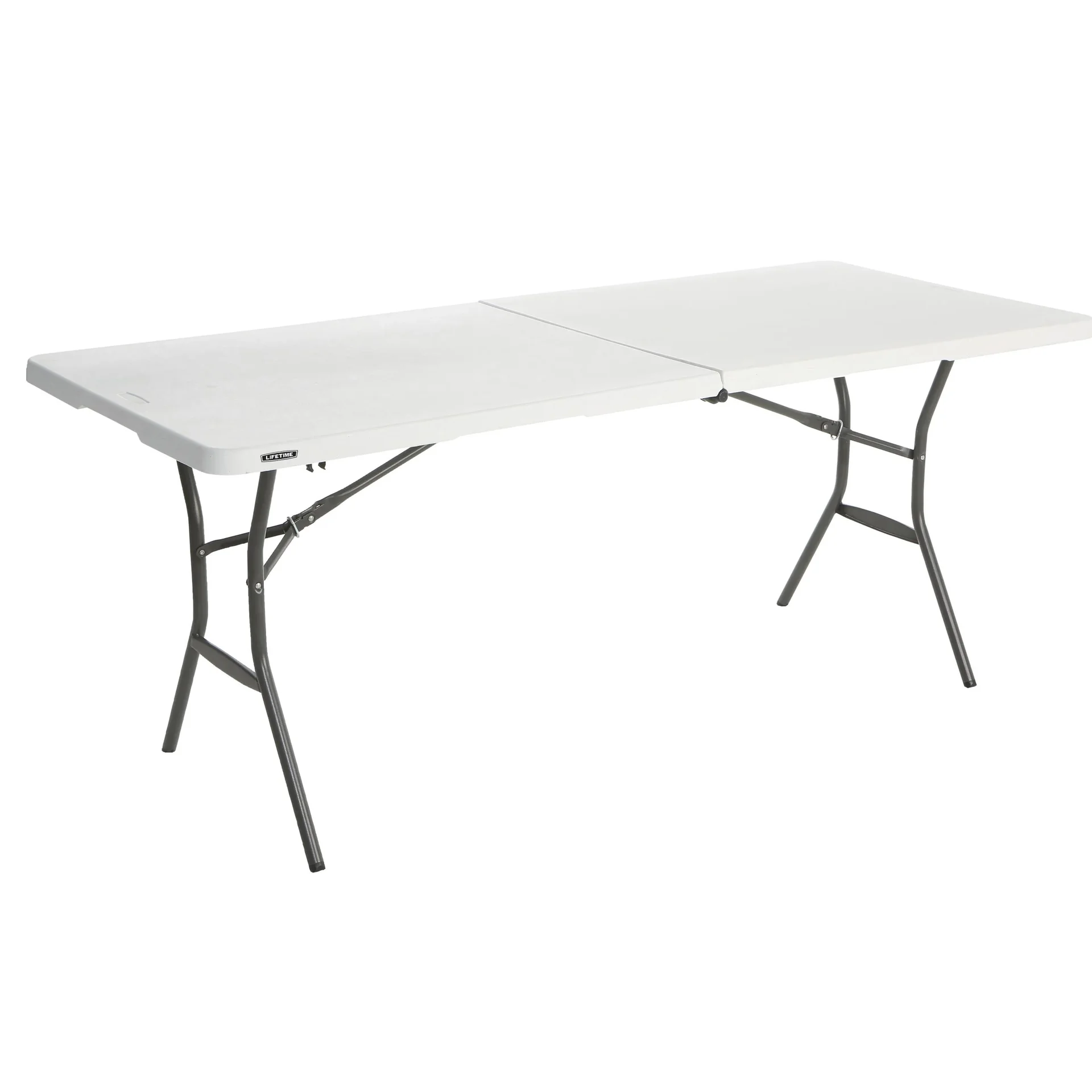 "Table pliante Lifetime 183,8×76,2×73,7 cm Blanc – pliable avec poignée de transport image"
