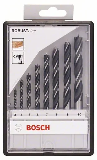"Wood twist drill set, Robust Line, 3-10 mm, 8 pieces image"