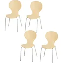 Set of 4 dining chairs, wood
