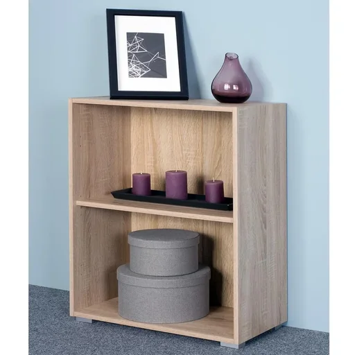 "Vela oak bookcase with 2 shelves image"
