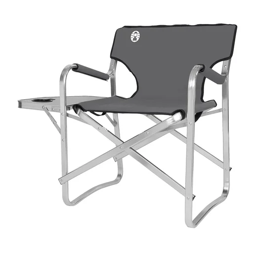 "Deck chair and table, lightweight camping chair with table and cup holder, padded back and seat, max. 113 kg image"