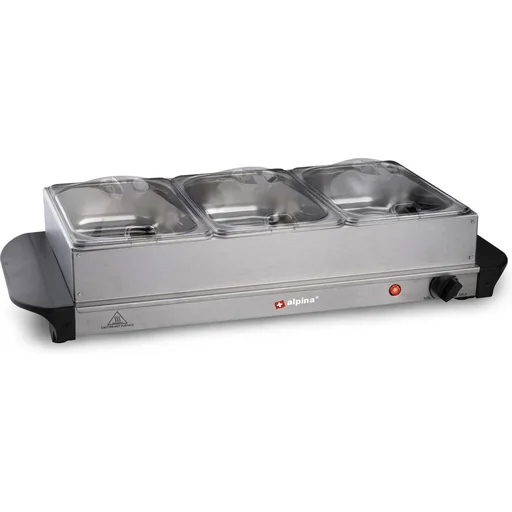 "Buffet warmer - 3 compartments 1.25 liters - heating plate - thermostat image"