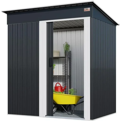 "Garden shed - 2.52m³ - metal - anthracite - 162 x 86 x 181cm image"