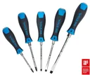 Screwdriver set, impact-resistant, slotted and Phillips, 5 pieces