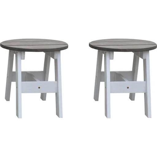 "2-piece picnic stool set round gray/white image"