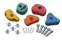 Climbing holds 5 pieces colorful, size S for attachment with 2 holes