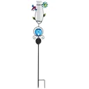 Solar-powered lighting with rain gauge blue