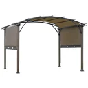 Pavilion Pergola with adjustable fabric roof UV+50 canopy waterproof sun protection texteline steel coffee+brown 3.45