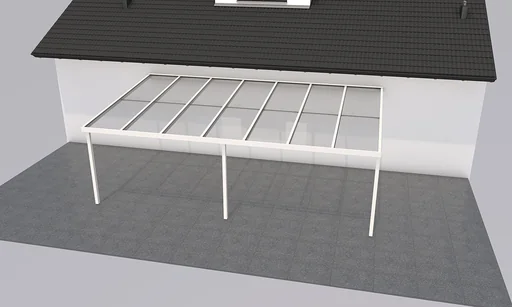 "Patio roof Premium, white, 7120 x 4060 mm - 10 mm laminated safety glass (VSG) image"