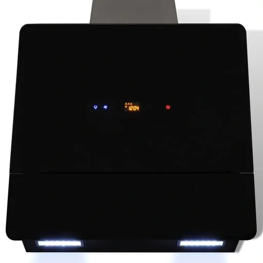 "Extractor hood with screen 600 mm tempered glass black image"