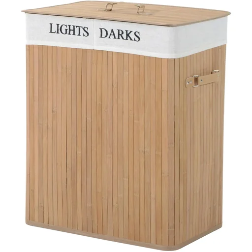 "Laundry basket 100L bamboo image"