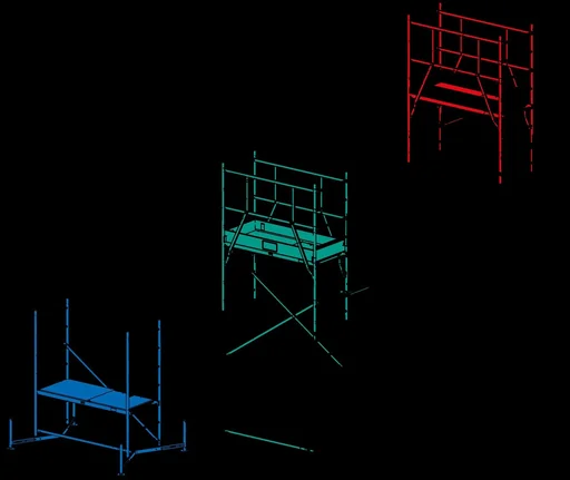 "CT complete scaffold including 4 castors 150 mm image"