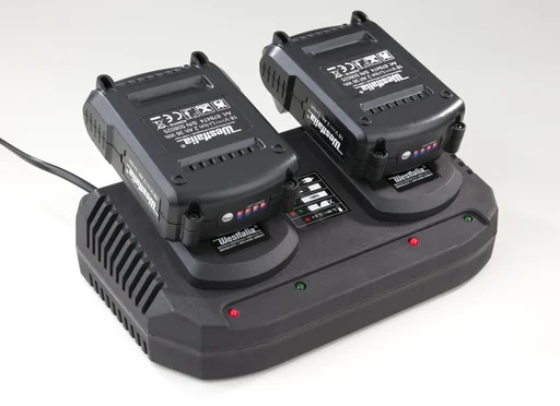 "Lot de 2 batteries 18 V 2 Ah avec 1 double chargeur rapide image"