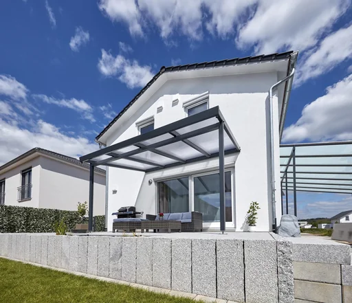 "Patio roof Premium, anthracite, 4102 x 3060 mm - 10 mm laminated safety glass (VSG) image"