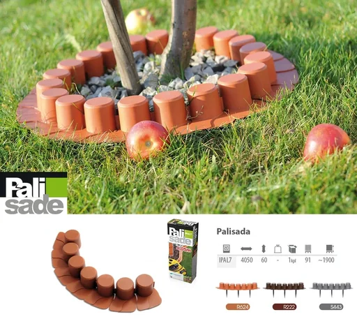 "Bed edging PALISADE, grey - 8 pieces - 4.05 m image"