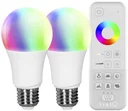 tint starter set with 2 LED lamps, 9.5 W, E27, color change and remote control