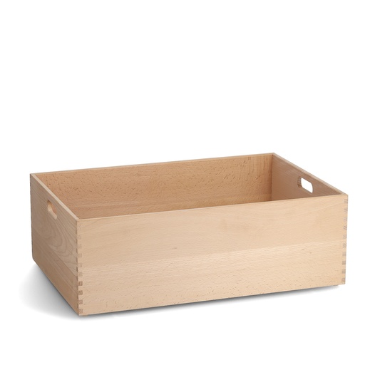 "All-purpose box, varnished beech, 60 x 40 x 21 cm image"