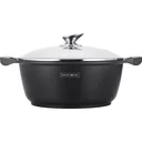 Marble casserole with black glass lid - 34 cm