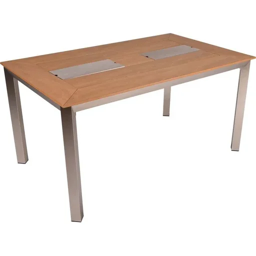 "FLORENCE table, with 2 ice buckets, aluminum / non-wood, champagne image"