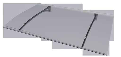 "Pent canopy type PT Secco 150, anthracite, 150 x 90 x 22 cm, 3 mm clear image"