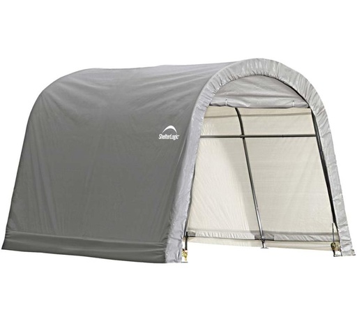 "Abri de jardin en film 9 m², gris, 300×300 cm – Round Top, cadre en acier DuPont, résistant aux intempéries image"