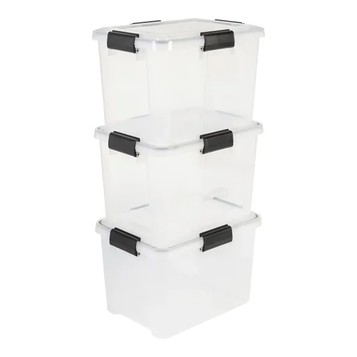 "Wasserdichte Box AT-SD C/C/Bk, transparent, 20 Liter, 3er Set image"