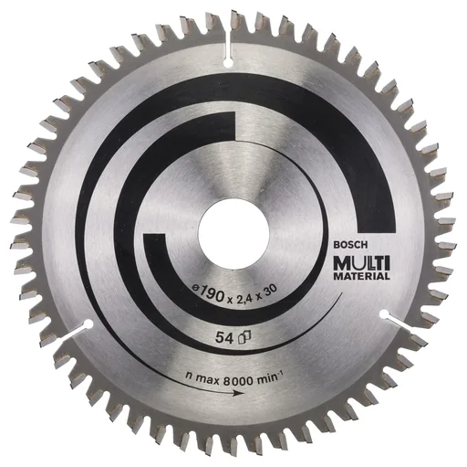 "Multi-material circular saw blade 190 x 30 x 2.4 mm, 54 teeth image"