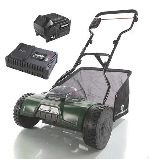 "Cordless roller mower “GM 38/18”, including 18 Volt LI-ION battery 4.0 AH and quick charger, value set image"