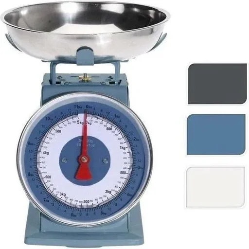 "Mechanical Retro Kitchen Scale - 5KG - Blue image"