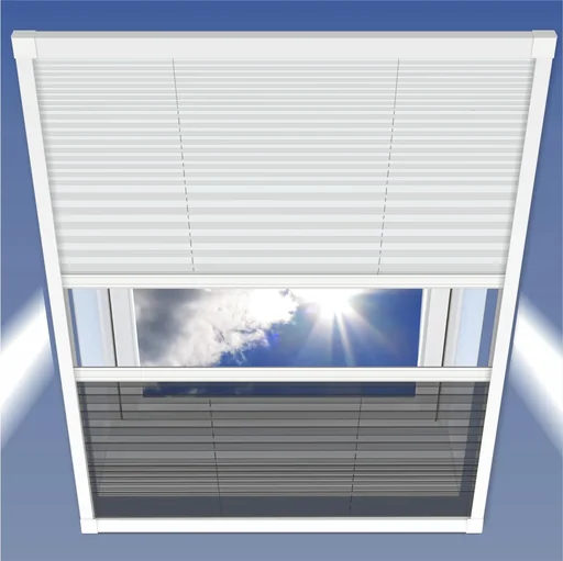 "Insect protection & sun protection pleated blind, 114 x 160 cm for roof windows image"