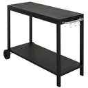 Stainless steel kitchen trolley with wheels, black