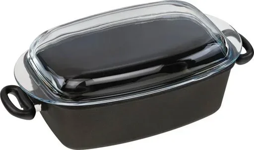 "Oval roasting pan with lid, 33 x 21 x 11 cm, 6 liters image"