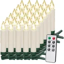 LED Christmas tree candles set of 30 with remote control warm white