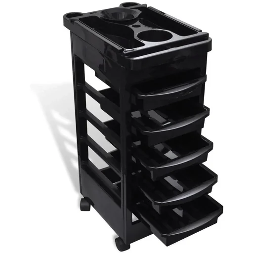 "Hairdressing trolley on wheels made of plastic image"