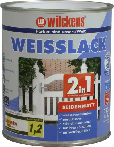 "2-in-1 white lacquer, satin matt white, 750 ml image"