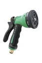 Garden hand shower, aluminum, 6-way, MS connector, green