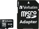 8 GB microSDHC memory card with SD card adapter, Class 10