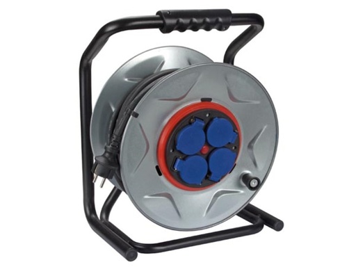 "CÂBLE ENROULEUR PROFESSIONNEL AVEC SYSTÈME ANTI-TWIST - NÉOPRÈNE - 40 m - 3G2,5 - 4 PRISES - SCHUKO (SYSTÈME ALLEMAND) image"