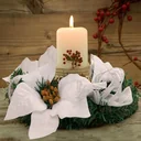 Christmas wreath with white flowers - Ø22cm