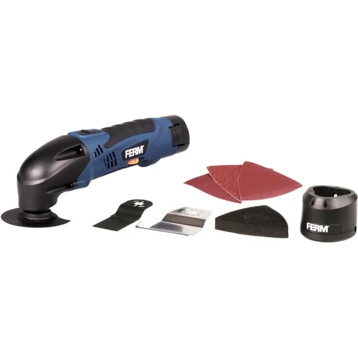 "OTM1006 Cordless Multi-Tool Set - 12V/1.5Ah Li-Ion - Oscillating - With Accessories - Variable Speed ​​Control image"