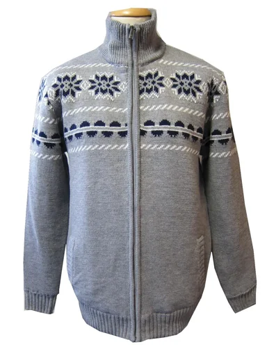 "Lined cardigan, light grey, size 5XL image"