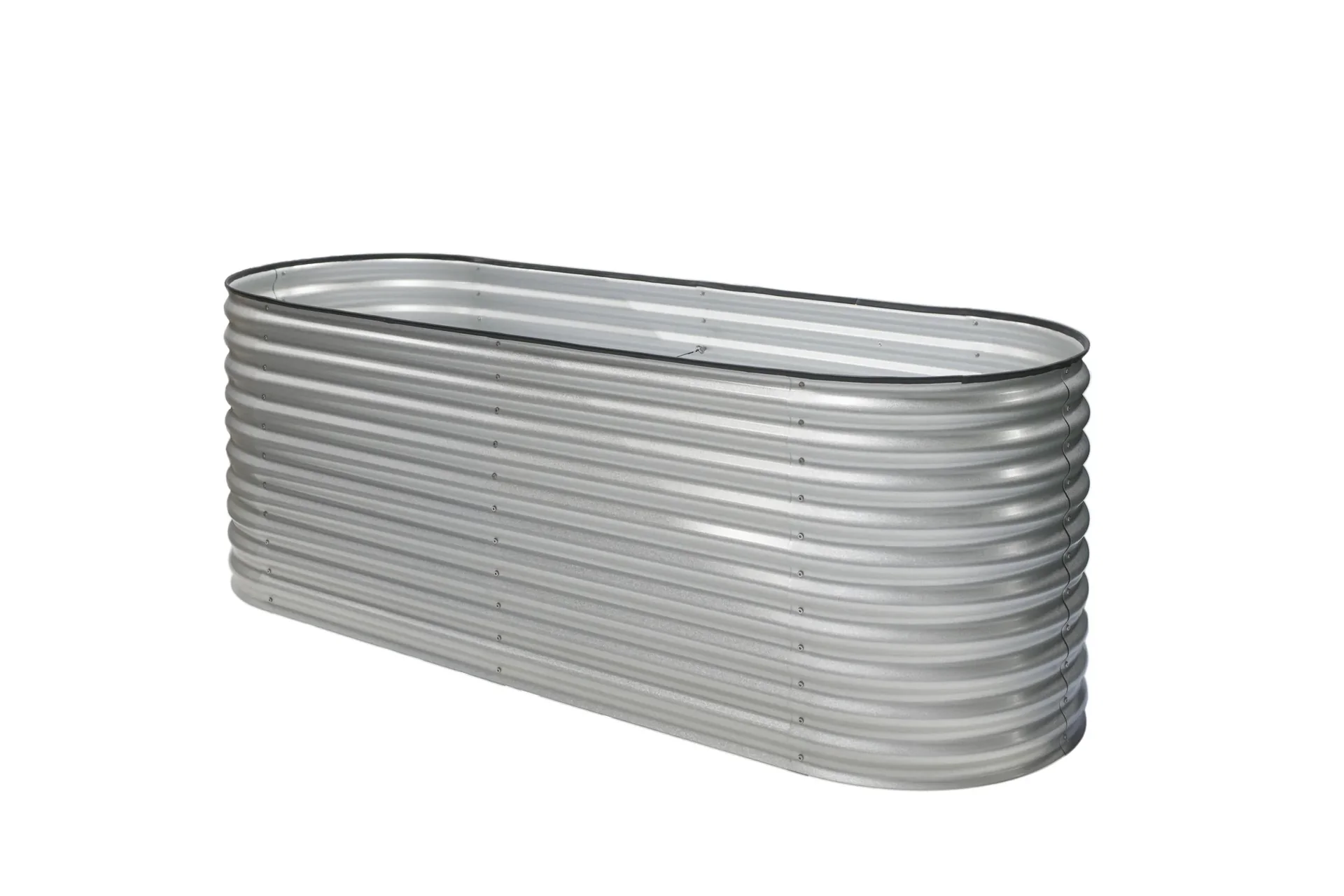 "Carré potager surélevé Grow Faster, 240×80×82 cm, argent – métal en tôle ondulée galvanisée image"