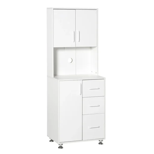 "Kitchen cabinet with 2 doors shelf microwave shelf tall cabinet with lower storage cabinet and 3 drawers chest of drawers S image"