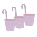 Pink metal planter, set of 3